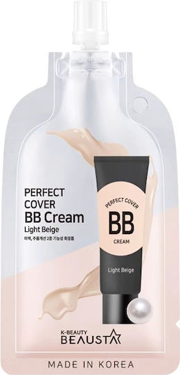 Beausta Perfect Cover BB Light Beige Κρέμα Προσώπου Ημέρας για Αντιγήρανση, Ατέλειες & Λάμψη με Υαλουρονικό Οξύ & Νιασιναμίδη 10ml