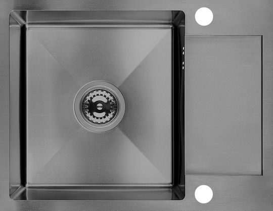 Laveo Marmara Ένθετος Νεροχύτης Inox Brushed Μ57xΠ44cm Ασημί