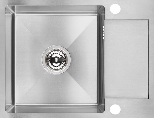 Laveo Marmara Sam_013t Ένθετος Νεροχύτης Inox Brushed Μ57xΠ44cm Ασημί