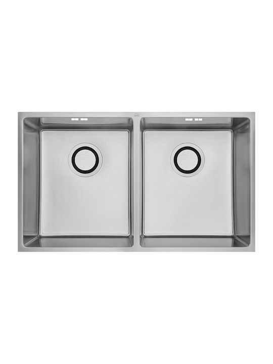 Laveo Ένθετος Νεροχύτης Inox Brushed Μ74xΠ44cm Ασημί