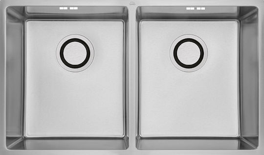 Laveo SLR 020T Ένθετος Inox Brushed Μ74xΠ44cm Ασημί