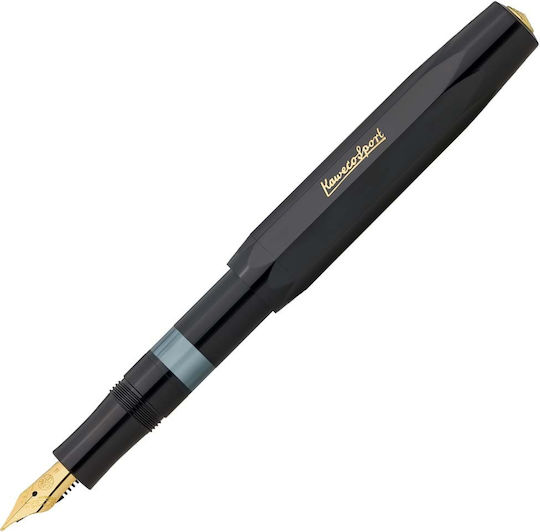 Kaweco Piston Sport Classic Black-gold Fountain Pen Bb Extra Broad