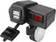Motorcycle Charger Fast Charging with Ports: 2xUSB with Voltmeter 1110-56