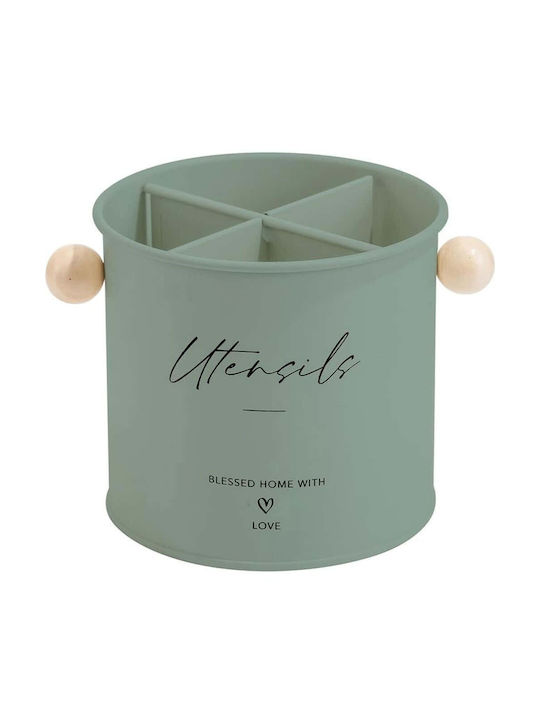 Поставка за прибори с 4 отделения Kitchen Trend Φ13.5cm 700814/зелен Oriana Ferrelli