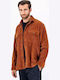 Langärmeliges Zeichenfolge Overshirt in Normale Passform Camel
