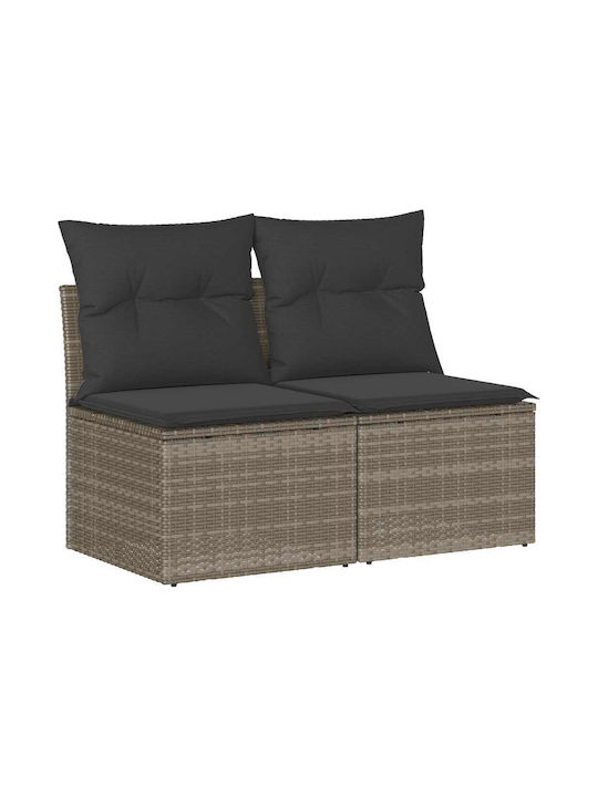 Two-Seater Outdoor Rattan Sofa with Cushions 55x55x69cm