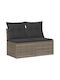 Two-Seater Outdoor Rattan Sofa with Cushions 55x55x69cm