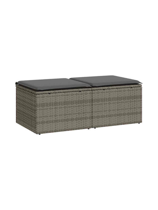 Zweisitziges Sofa Außenbereich Rattan mit Kissen 55x55x37cm
