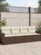 Canapea Cu Patru Locuri De Exterior Din Rattan Cu Perne 55x55x69cm