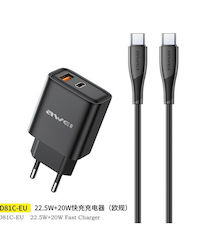 Awei PD81 22.5W With USB-C - USB-C Cable Awei PD81 22.5W With USB-C - USB-C Cable