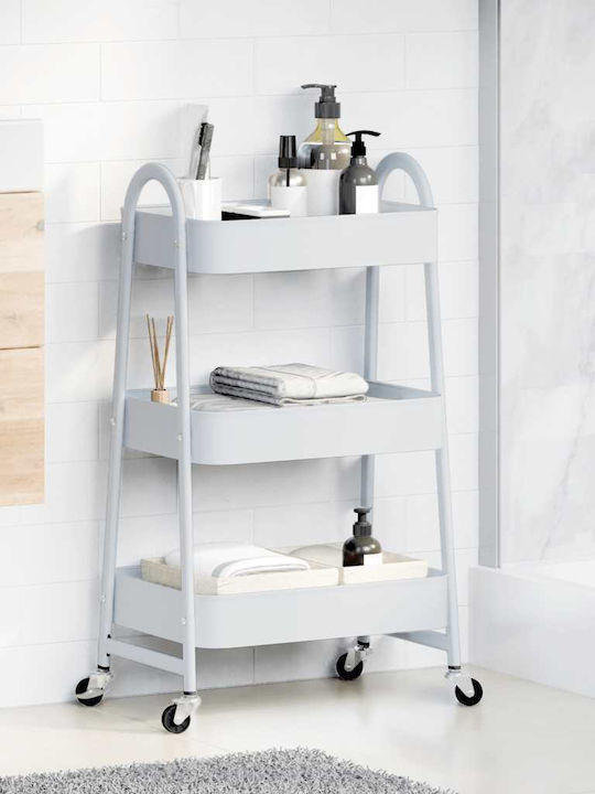 vidaXL Ραφιέρα Μπανιέρας Μεταλλική 42x41.5x77cm Λευκή