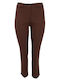 Women's Fabric Trousers Slim Fit Brown