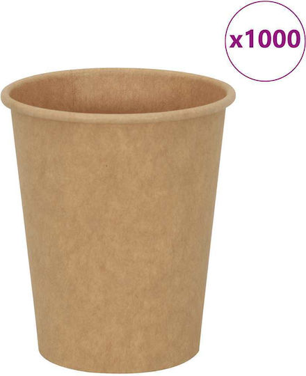 vidaXL Disposable Cup Paper Brown 240ml 1000pcs