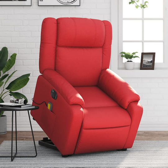 Relaxsessel Friseurwaschbecken mit Fußhocker aus Kunstleder Red 77x95x99cm