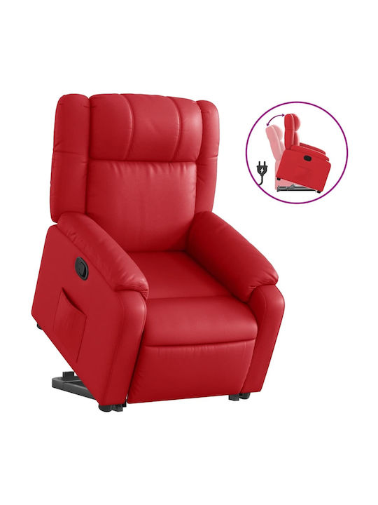 Sessel mit Fußhocker aus Kunstleder Red 77x95x99cm