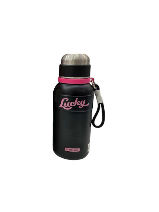 Water Bottle Stainless Steel 800ml Black