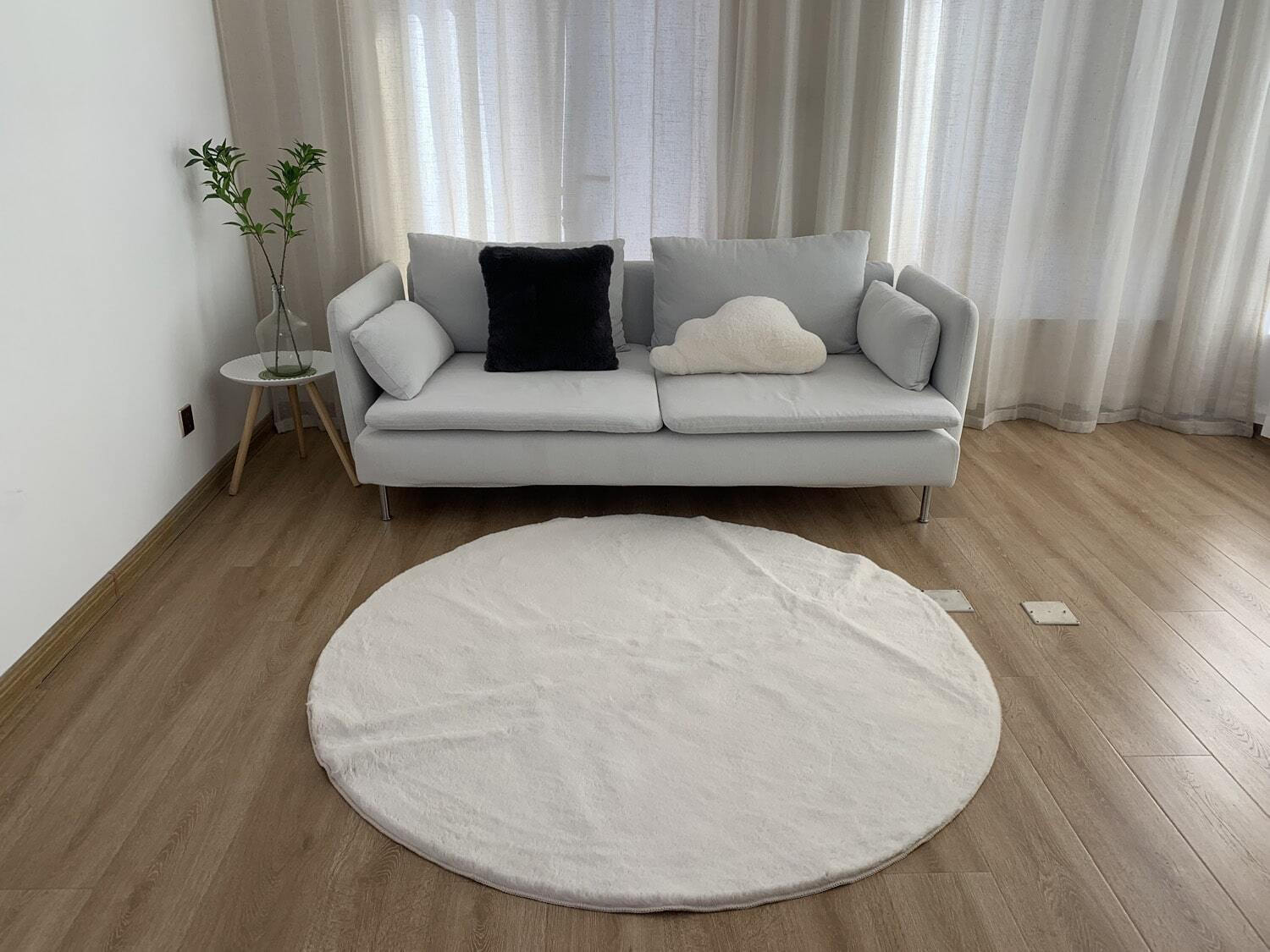 Anna Riska Αντιολισθητικό Χαλί Στρογγυλό Καλοκαιρινό Βαμβακερό Sand ...