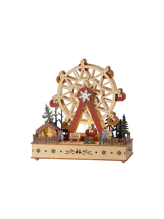 Kaemingk Illuminated Christmas Wooden Figure Length 28cm