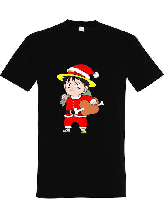 T-shirt Unisex " Merry Christmas From Monkey D Luffy One Piece " Black