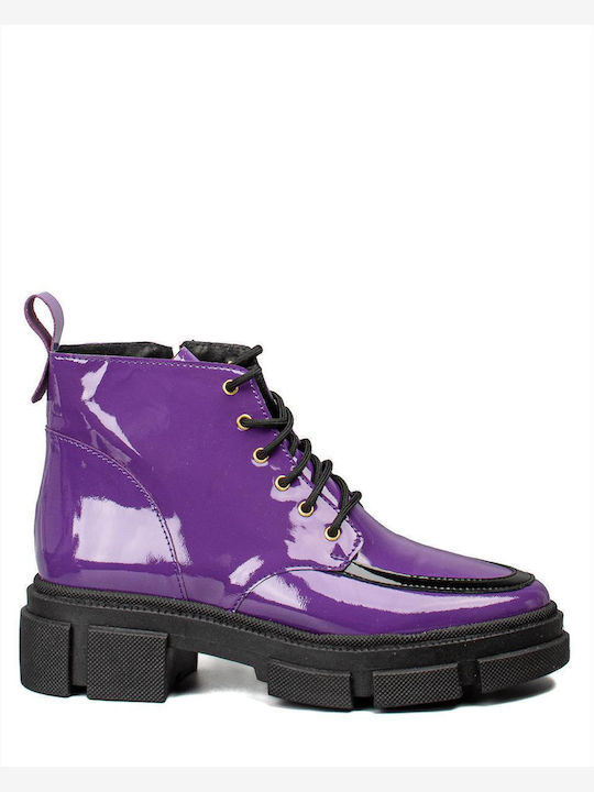 Stiefeletten Damen Lila