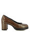 Leather Brown Medium Heels