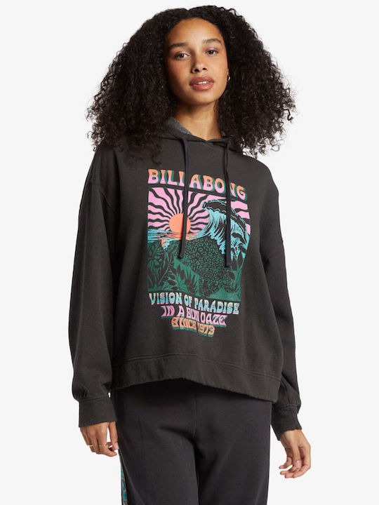 Keep It Up Long Women's Sweatshirt Hooded Black Sands