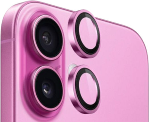 Blueo Camera Protection Metal Frame Pink for the iPhone 16, iPhone 16 Plus