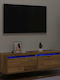 TV Stand with LED Lighting Old Wood Finish M100xW35.5xH25cm