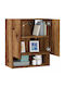 Wand Wohnzimmer Vitrine aus Spanplatte Alt Holz 60x31x70cm