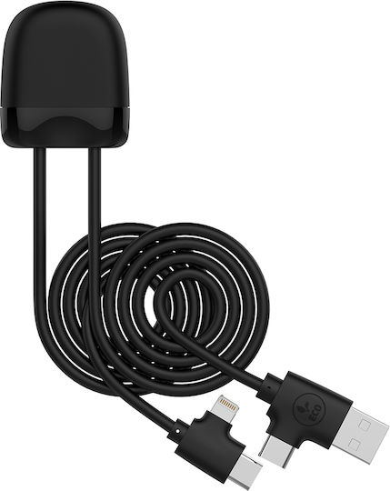 Xoopar Regular Cablu USB la Lightning / Type-C / micro USB cu mai multe porturi Multicolor 1m