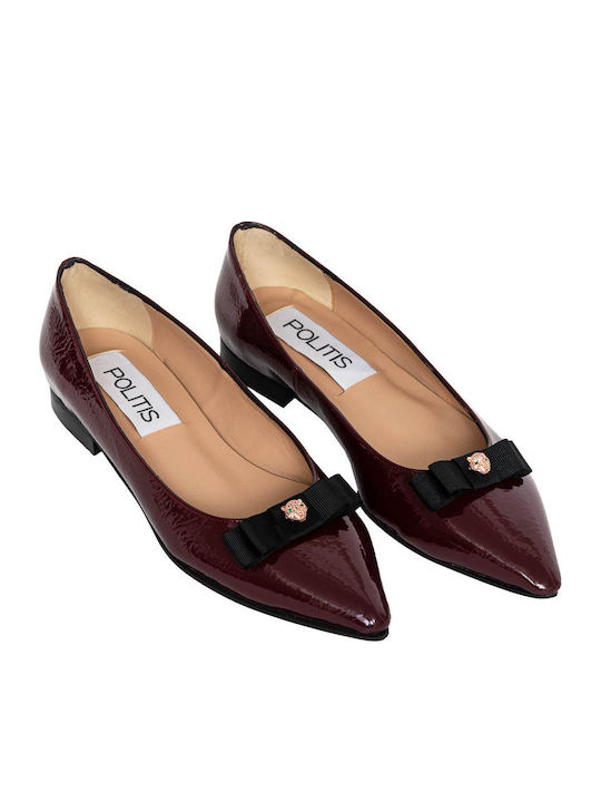 Anatomic Leather Pointy Ballerinas Burgundy