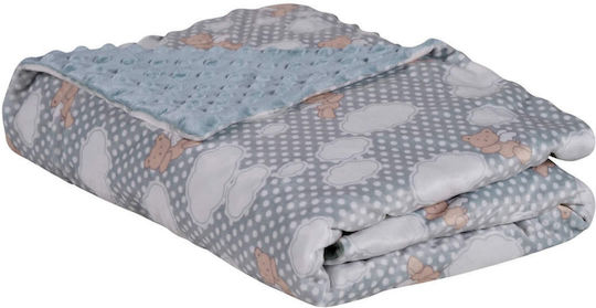Das Home Κουβέρτα Αγκαλιάς & Λίκνου Fleece Μπλε Blue 75x100εκ.