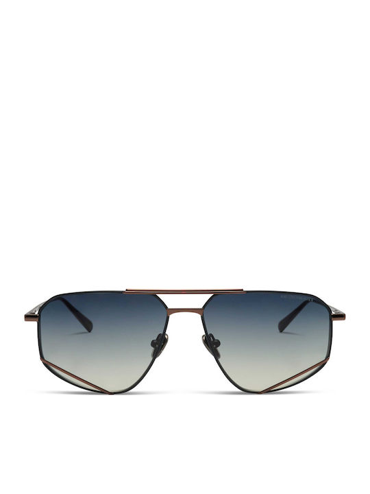 Bluelagoon Men's Sunglasses with Black Metallic Frame and Green Gradient Lens