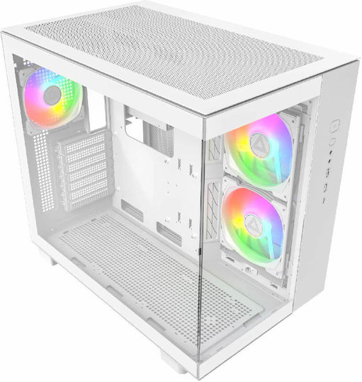 Montech King 65 Pro Gaming Middle Tower Carcasă Calculator cu Fereastră Laterală și Iluminare RGB Alb