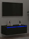 Stand TV Cu Iluminare LED Negru Stejar M75xA35,5xÎ25cm