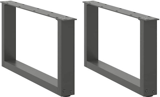 vidaXL Метално Кракче За Мебел 2 Бройки Подходящо За Маса / Малка Маса 60x30см Антрацит