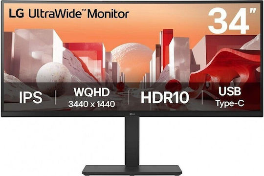 LG 34BA75QE-B Ultrawide IPS HDR Curved Monitor 34" QHD 3440x1440 με Χρόνο Απόκρισης 5ms GTG