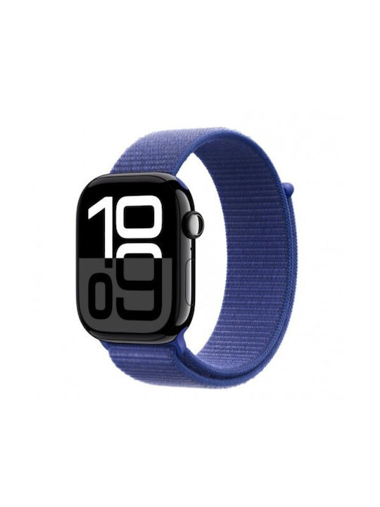 Textile Smartwatch Strap Thd Compatible Apple Watch 46 Mm Series 10 Navy Blue