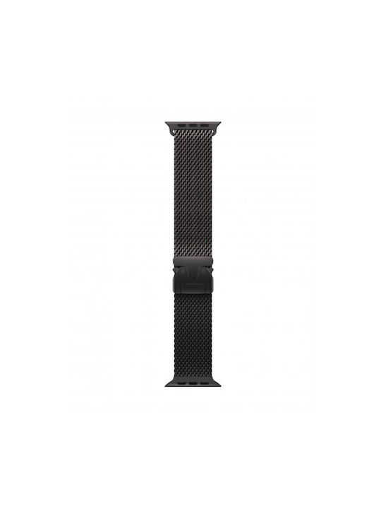 Smartwatch Strap with Metal Clasp Closure Compatible with Apple Watch Ultra 49mm Black Titanium