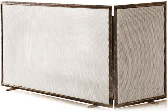 Conset Metallic Fireplace Screen with Panels 90x40x53cm Bronze