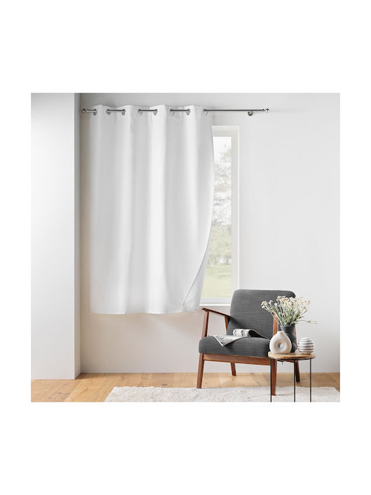 Window Curtain with Grommets L-c Micropolar White 135x180cm