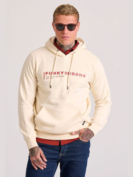 Funky Buddha Sweatshirt with Hood Chalk