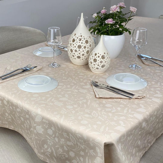 Astron Italy Set 13 Pieces Tablecloth Beige 140x280cm