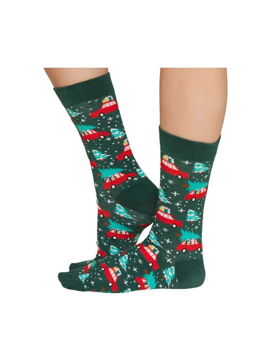 Queen Mother Christmas Socks Green