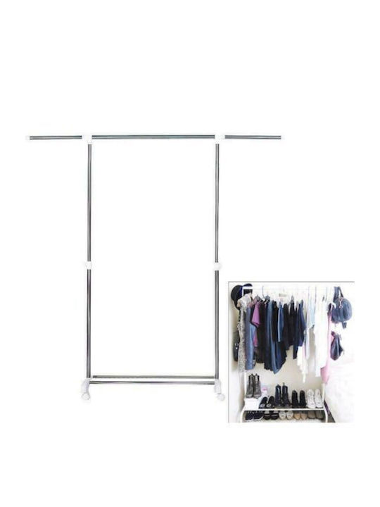 Rollbar Kleiderständer Silber 125x43x142cm