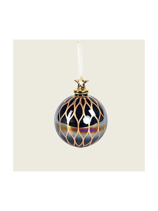 Hanging Ball Ornament Ornament Glass Black 10cm