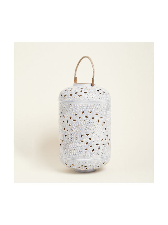 Metal Lantern Grey 51 X 28 Cm Beauty Home