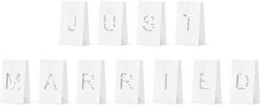 Paper Lanterns Just Married 11.5x19x7cm 11 Pieces Beauty Home