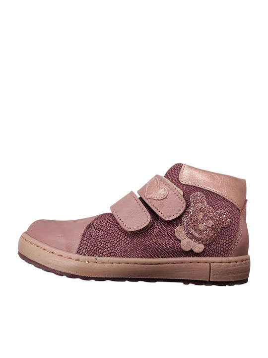 Shoes Ανατομικά Δερμάτινα Παιδικά Μποτάκια Ροζ