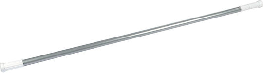 1801283 Telescopic Straight Shower Curtain Rod Made of Silver Aluminium 75-115cm